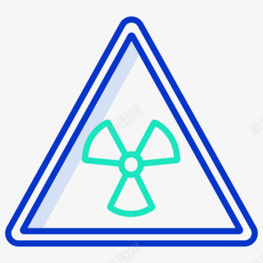 径向辐射辐射标志科学技术5轮廓颜色图标