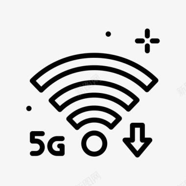 Wifi信号5g1线性图标