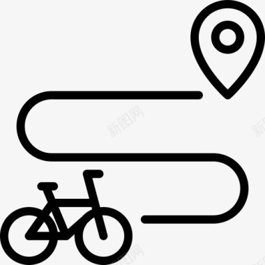 路38号自行车直线型图标