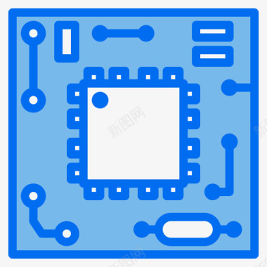 电路电子元件4蓝色图标