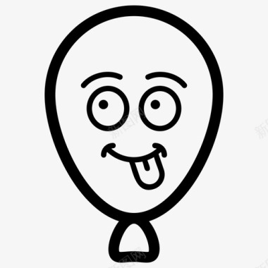 气球舌头伸出气球气球表情符号气球脸图标