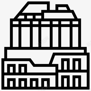 雅典卫城古希腊37直线图标