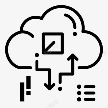 箭头连接云箭头连接图标
