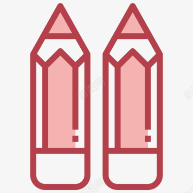 红色铅笔基本和通用1红色图标