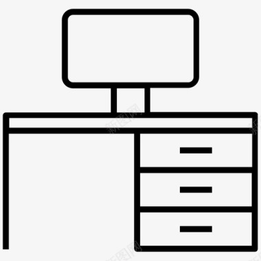 可拆卸办公桌书桌抽屉办公桌书桌图标