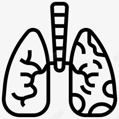钓鱼状肺空气污染8线状图标