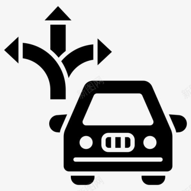 车辆方向道路方向路标图标