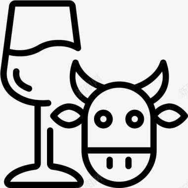 牛排葡萄酒9直系图标