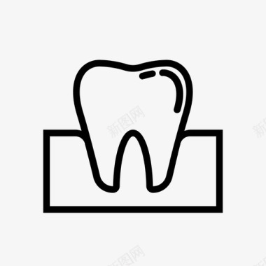 防滑倒牙齿牙医牙龈图标
