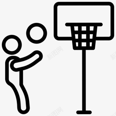 双十一活动男人打篮球篮板篮球球门图标