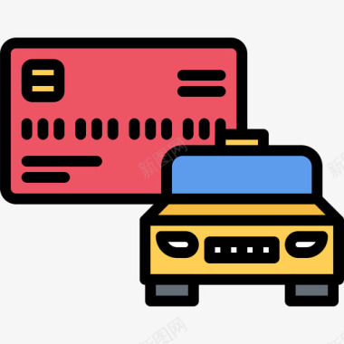 阿根廷出租车付款方式出租车6颜色图标