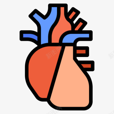 插进心脏心脏医学230线性颜色图标