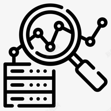 大坂分析大数据80线性图标