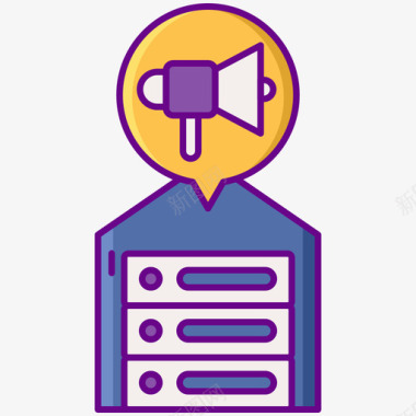 矢量仓库图标数据仓库媒体代理2线性颜色图标