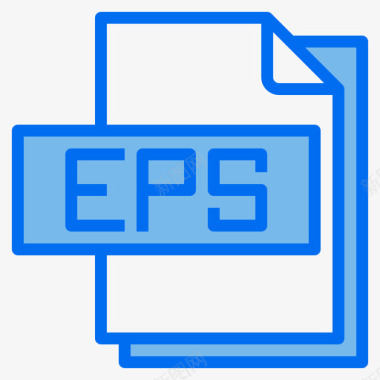 Eps文件文件格式5蓝色图标