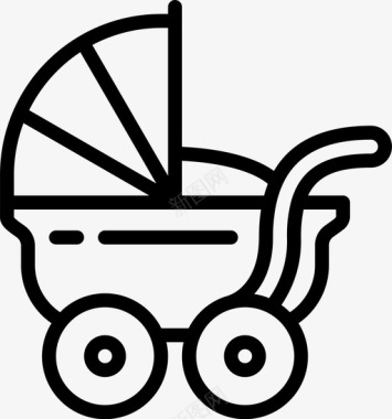 绿色婴儿推车婴儿推车产妇40岁直系图标