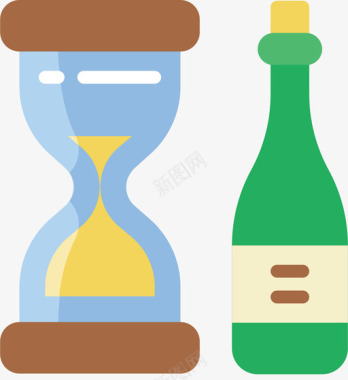 酒花纹矢量素材沙漏酒8平图标