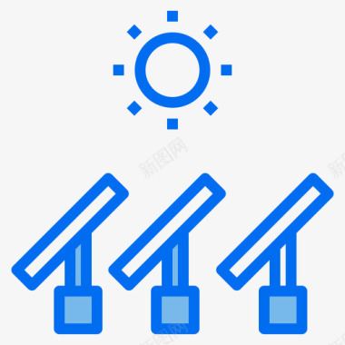 太阳能充电桩太阳能太阳能4蓝色图标