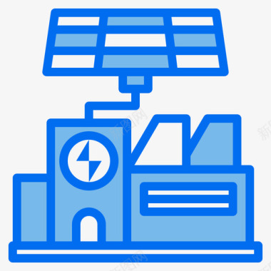 太阳能充电桩工厂太阳能4蓝色图标