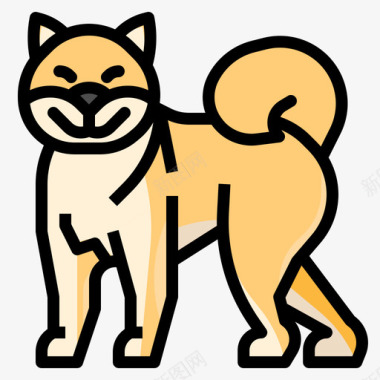 日本柴犬线性图标