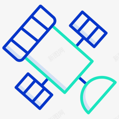卫星接收器卫星站科学技术5轮廓颜色图标