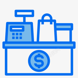 蓝色收银员收银员黑色星期五92蓝色高清图片