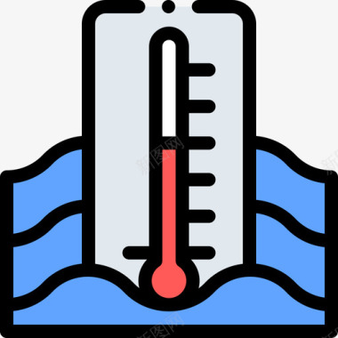 水温温度计温度计天气307线性颜色图标