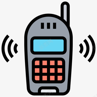 手机复古科技5线条色图标
