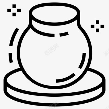 粘土工艺陶罐水罐图标