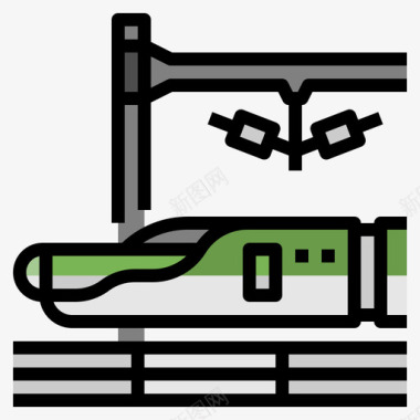 素材96新干线日本96线性颜色图标