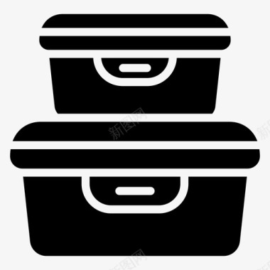 可重复使用的容器盒子食物容器图标