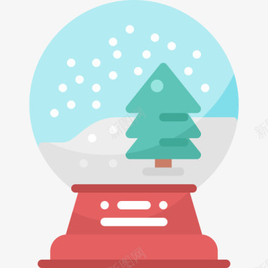 雪花地球仪圣诞装饰12扁平图标