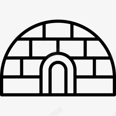 矢量北极冰屋北极39线性图标