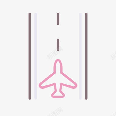跑道跑道航空公司1线性颜色图标