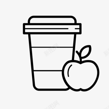 学生零食苹果饮料图标
