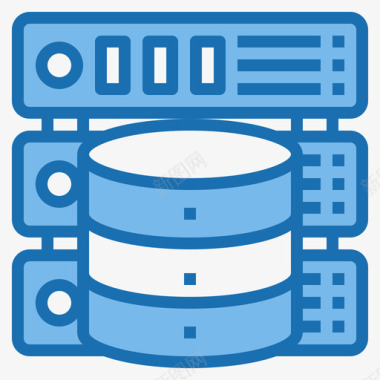 蓝色数据背景数据库存储接口95蓝色图标
