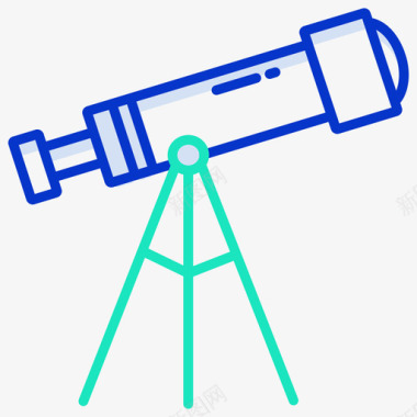 5g技术望远镜科学技术5轮廓颜色图标