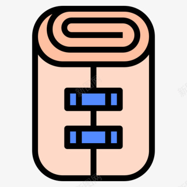 医用药箱绷带医用230线性颜色图标