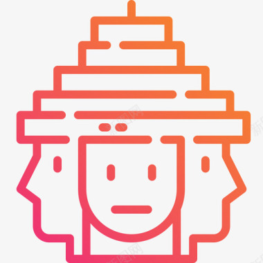 吴哥窟柬埔寨3线性坡度图标