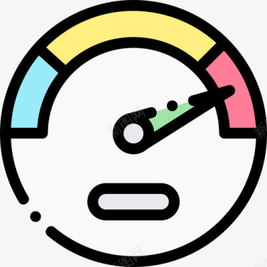 图标元素车速表信息图形元素8线性颜色图标