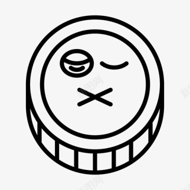 硬币硬币堆栈硬币表情脸图标