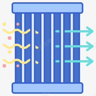 空气净化器回收中心1线性颜色图标