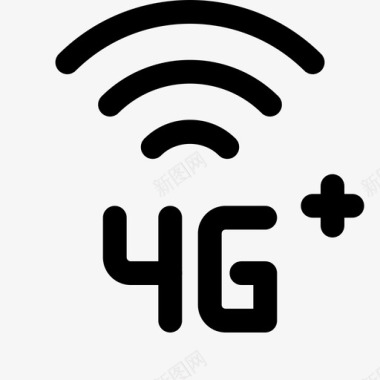 4G高速4gPlus电话和手机1台线性图标