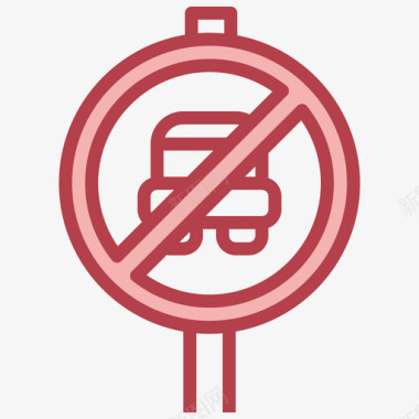 禁止停车交通标志30红色图标