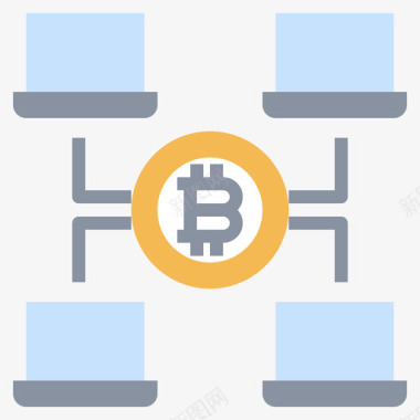 扁平科技接入区块链和金融科技1扁平图标