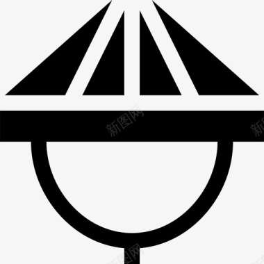 竹斗笠竹帽中国71填充图标