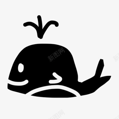 鲸鱼水族馆涂鸦图标