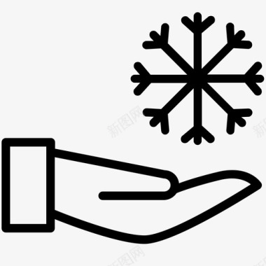 雪花清洁空气冷却空气保持雪花图标
