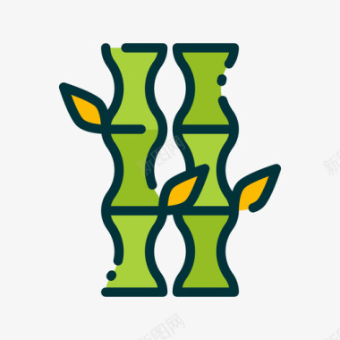 竹斗笠竹织物特征12线颜色图标