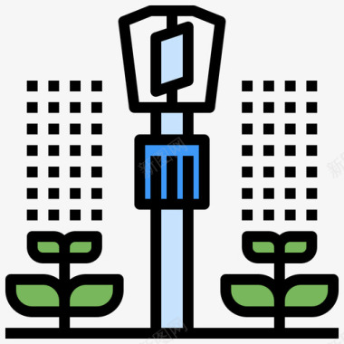 灌溉农田灌溉农业83线性颜色图标
